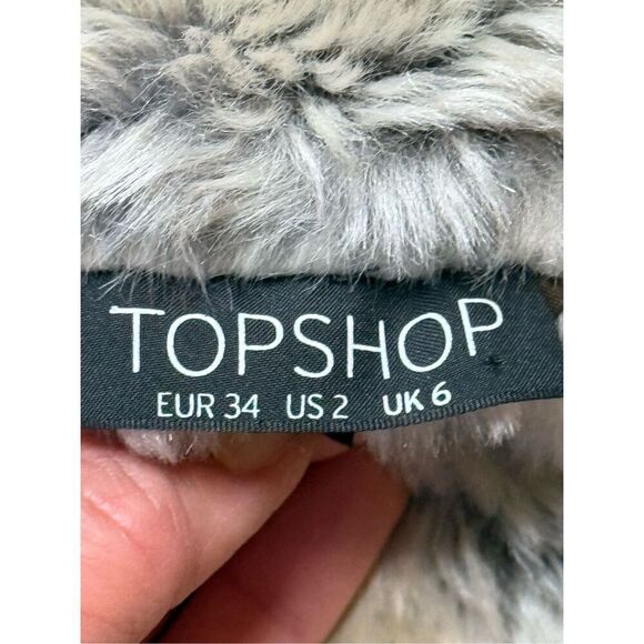 Topshop Jaxson Faux Fur Short Hooded Parka In Military Green - Picture 7 of 13